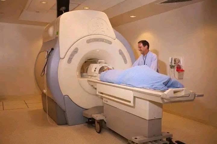 Patient undergoing a diagnostic scan